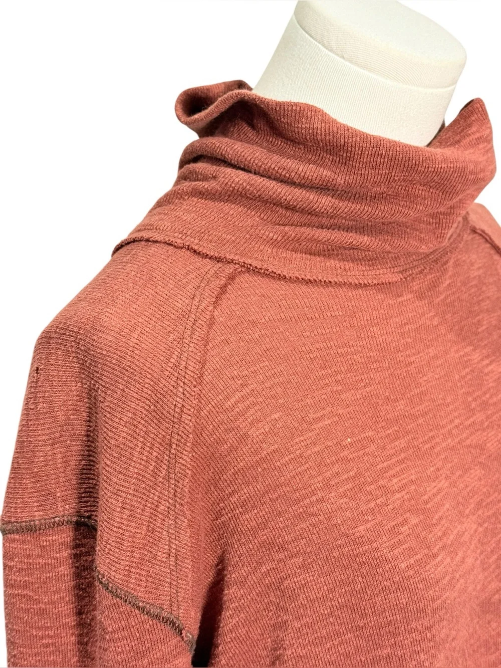 Free People We The Free Sienna Split Back Turtleneck Thermal Top Small